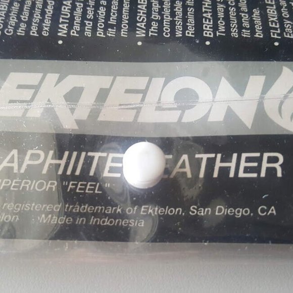 VINTAGE EKTELON UNISEX RACQUETBALL ARC2 GRAPHITE LEATHER GLOVE LEFT EXTRA SMALL - Picture 3 of 8